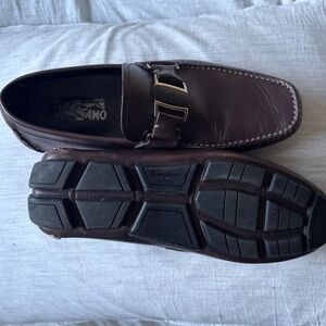 Salvatore Ferragamo Men's Dark Brown Leather Loafers